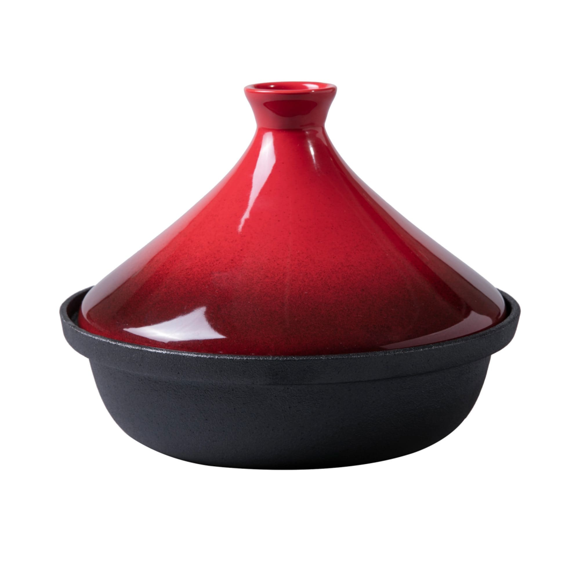 Gourmet Kitchen Signature Cast Iron Tagine w/ Ceramic Lid 25cm Black